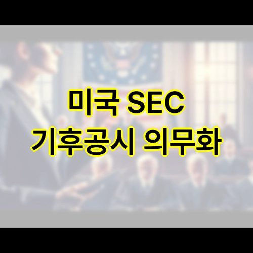 미국 SEC 기후공시 의무화