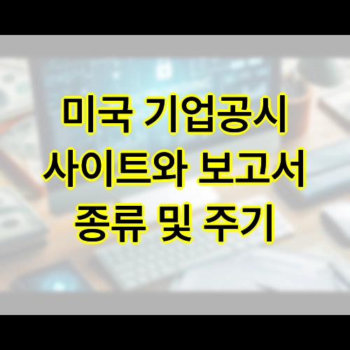 미국 기업공시 사이트와 보고서 종류 및 주기