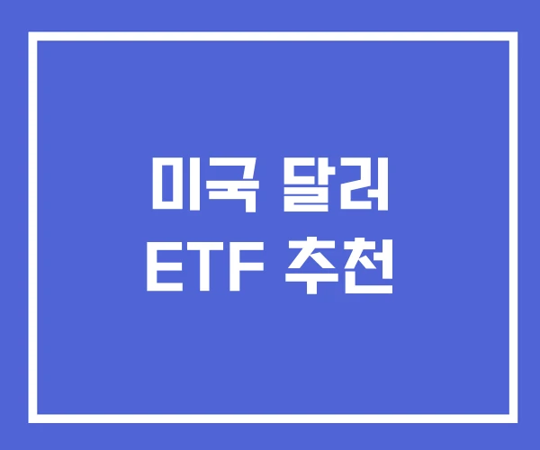 미국 달러 ETF 추천