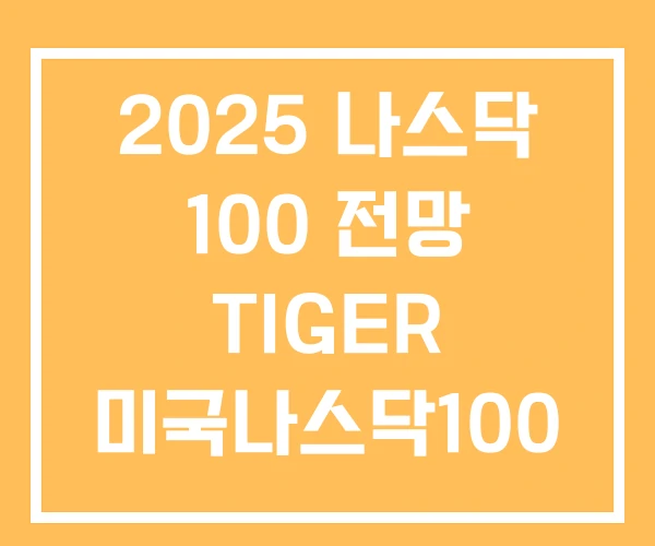 2025 나스닥 100 전망 TIGER 미국나스닥100 ETF