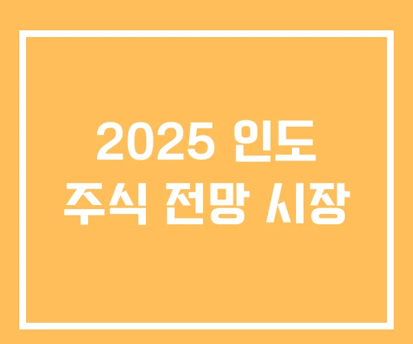 2025 인도 주식 전망 시장