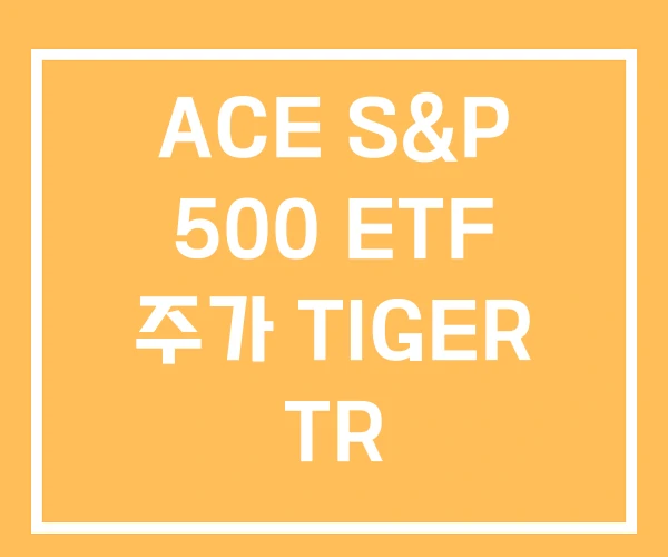 ACE S&P 500 ETF 주가 TIGER TR