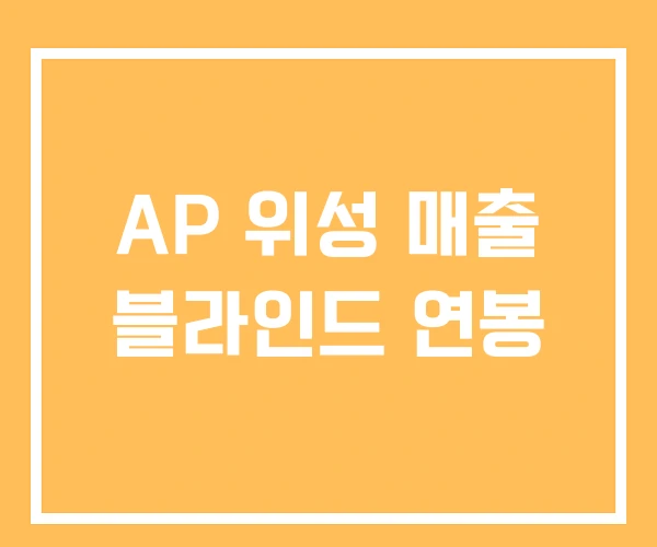 AP 위성 매출 블라인드 연봉
