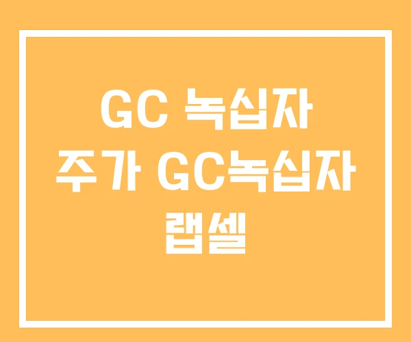 GC 녹십자 주가 GC녹십자 랩셀