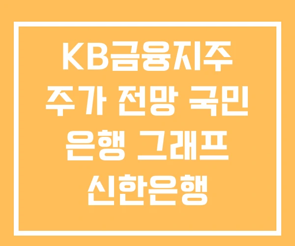 KB금융지주 주가 전망 국민 은행 그래프 신한은행