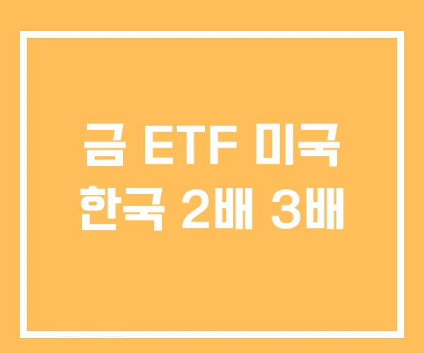 금 ETF 미국 한국 2배 3배 금 ETF 미국 한국 2배 3배