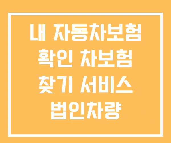 내 자동차보험 확인 차보험 찾기 서비스 법인차량 보험조회