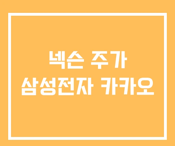 넥슨 주가 삼성전자 카카오 넥슨 주가 삼성전자 카카오