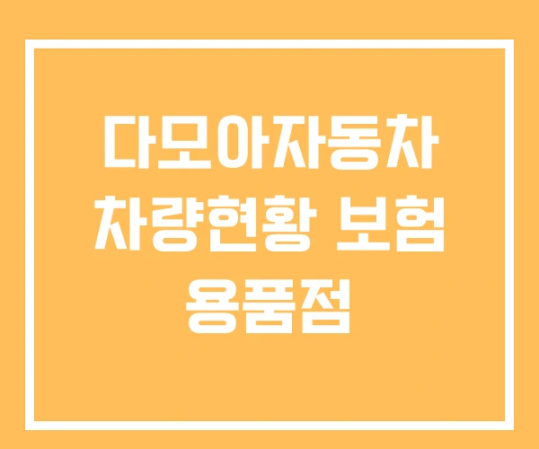 다모아자동차 차량현황 보험 용품점