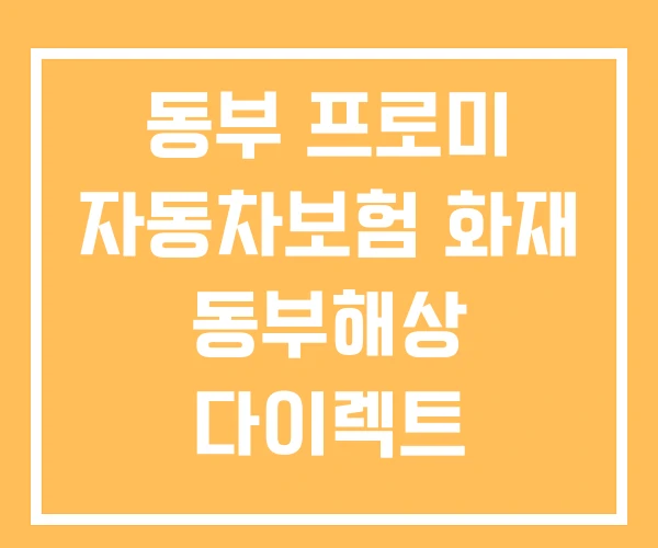 동부 프로미 자동차보험 화재 동부해상 다이렉트