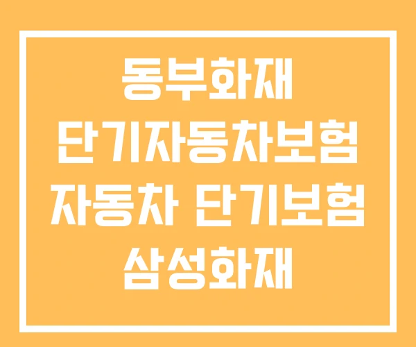 동부화재 단기자동차보험 자동차 단기보험 삼성화재 동부화재 단기자동차보험 자동차 단기보험 삼성화재