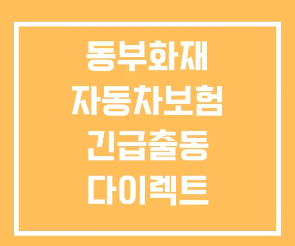 동부화재 자동차보험 긴급출동 다이렉트 사고접수 동부화재 자동차보험 긴급출동 다이렉트 사고접수