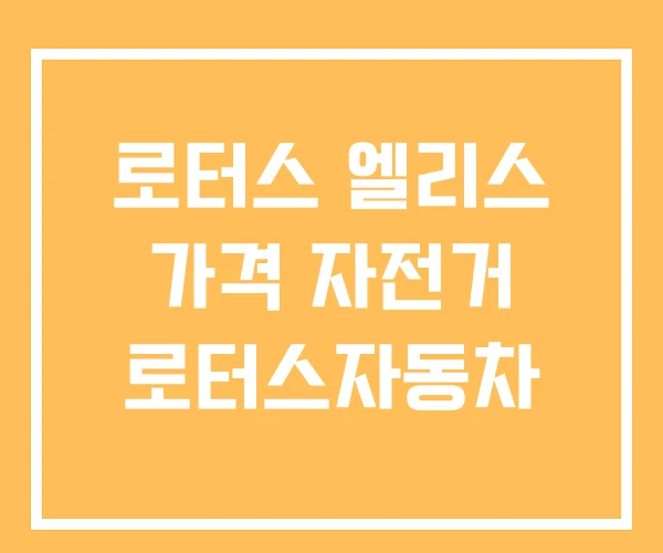 로터스 엘리스 가격 자전거 로터스자동차