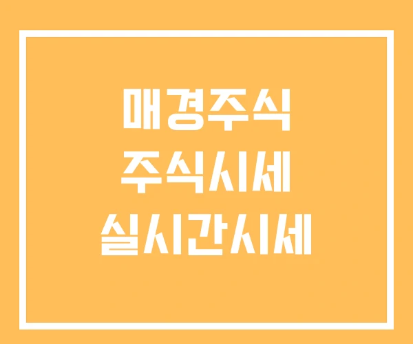 매경주식 주식시세 실시간시세