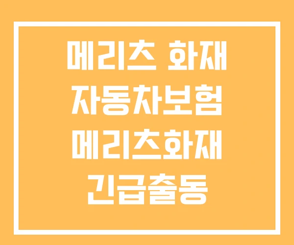 메리츠 화재 자동차보험 메리츠화재 긴급출동 메리츠 화재 자동차보험 메리츠화재 긴급출동