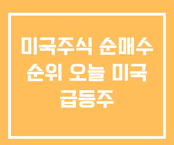 미국주식 순매수 순위 오늘 미국 급등주 미국주식 순매수 순위 오늘 미국 급등주