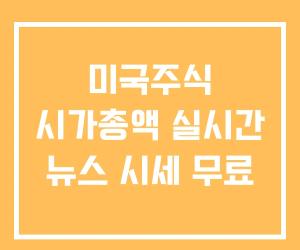 미국주식 시가총액 실시간 뉴스 시세 무료