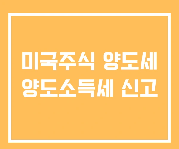 미국주식 양도세 양도소득세 신고 미국주식 양도세 양도소득세 신고