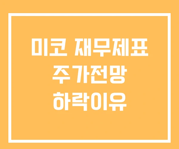 미코 재무제표 주가전망 하락이유