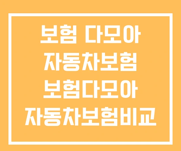 보험 다모아 자동차보험 보험다모아 자동차보험비교