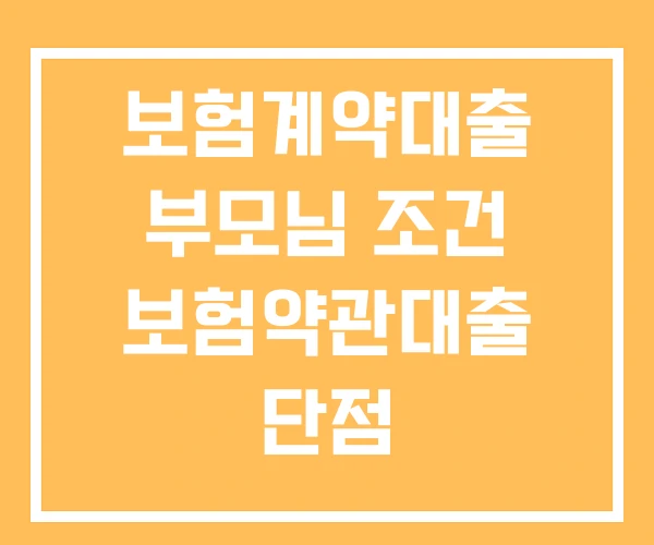 보험계약대출 부모님 조건 보험약관대출 단점 보험계약대출 부모님 조건 보험약관대출 단점