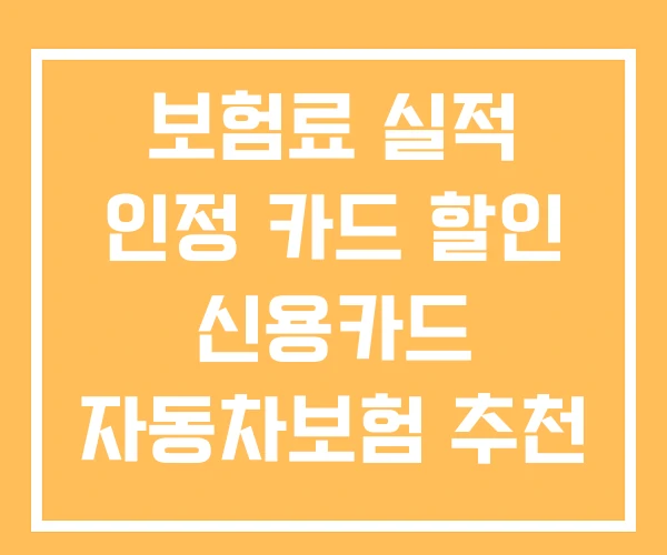 보험료 실적 인정 카드 할인 신용카드 자동차보험 추천 보험료 실적 인정 카드 할인 신용카드 자동차보험 추천