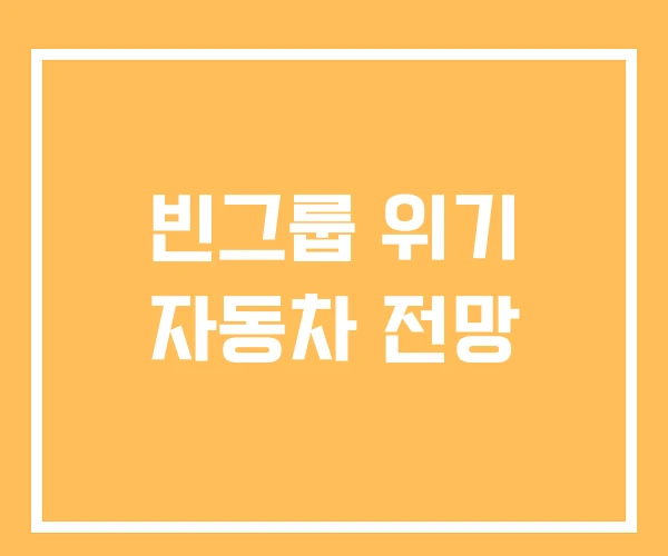 빈그룹 위기 자동차 전망