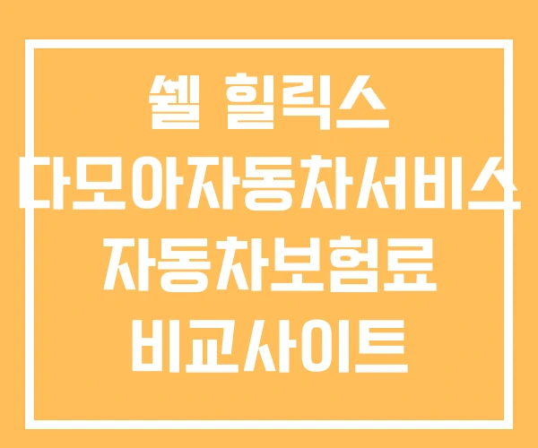 쉘 힐릭스 다모아자동차서비스 자동차보험료 비교사이트