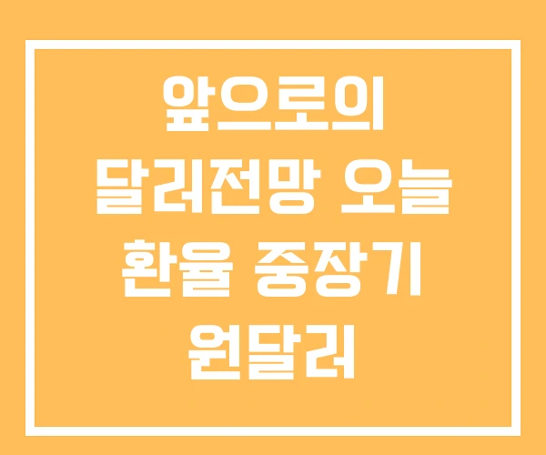 앞으로의 달러전망 오늘 환율 중장기 원달러