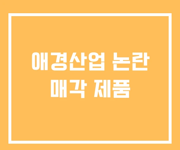 애경산업 논란 매각 제품