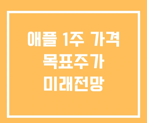 애플 1주 가격 목표주가 미래전망