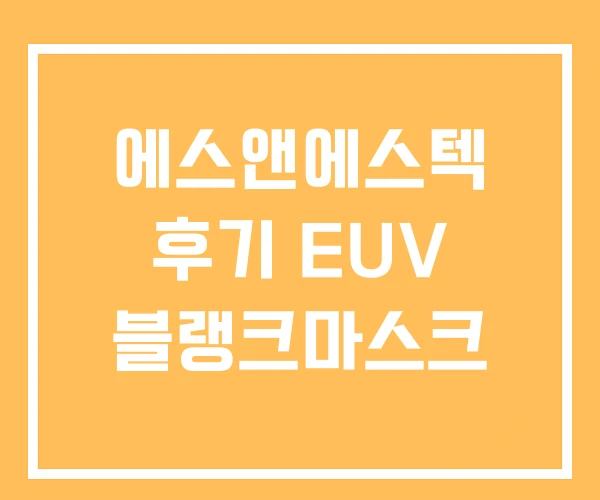 에스앤에스텍 후기 EUV 블랭크마스크