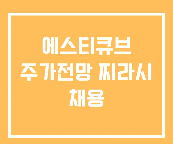 에스티큐브 주가전망 찌라시 채용