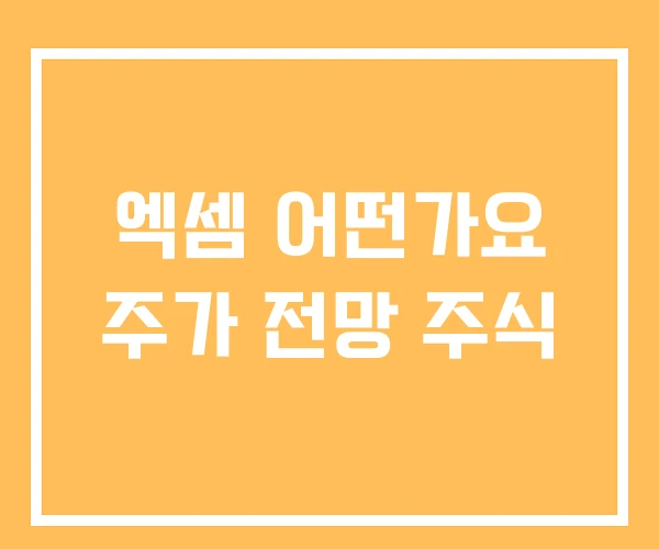 엑셈 어떤가요 주가 전망 주식