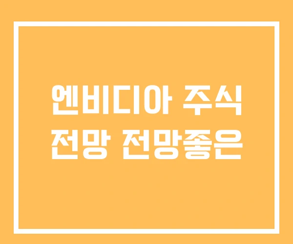 엔비디아 주식 전망 전망좋은