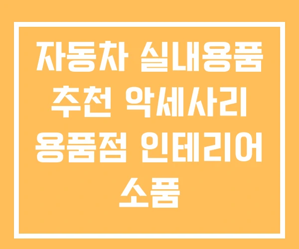 자동차 실내용품 추천 악세사리 용품점 인테리어 소품