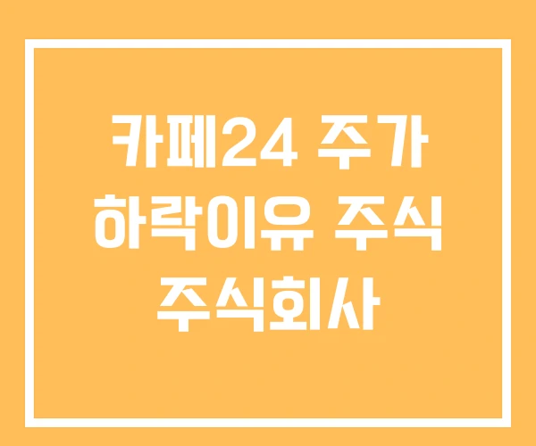 카페24 주가 하락이유 주식 주식회사 카페24 주가 하락이유 주식 주식회사