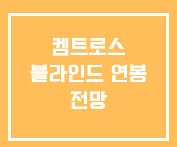 켐트로스 블라인드 연봉 전망