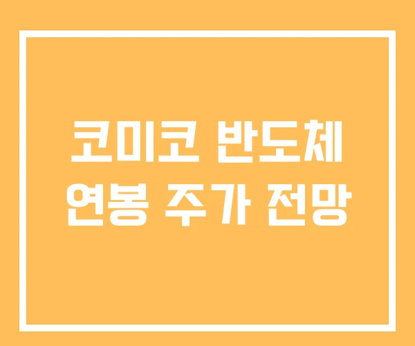 코미코 반도체 연봉 주가 전망 코미코 반도체 연봉 주가 전망