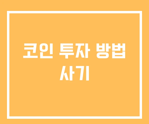 코인 투자 방법 사기