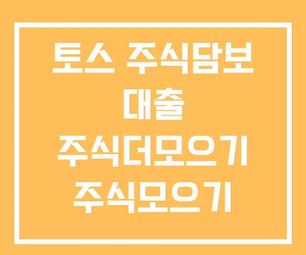 토스 주식담보 대출 주식더모으기 주식모으기 토스 주식담보 대출 주식더모으기 주식모으기