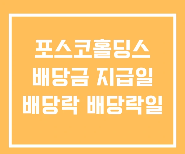 포스코홀딩스 배당금 지급일 배당락 배당락일 포스코홀딩스 배당금 지급일 배당락 배당락일