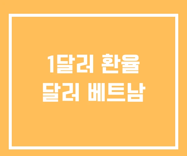 1달러 환율 달러 베트남