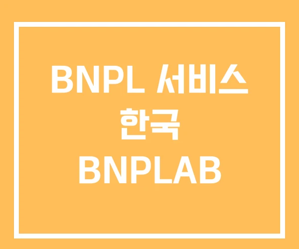 BNPL 서비스 한국 BNPLAB
