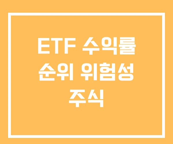 ETF 수익률 순위 위험성 주식