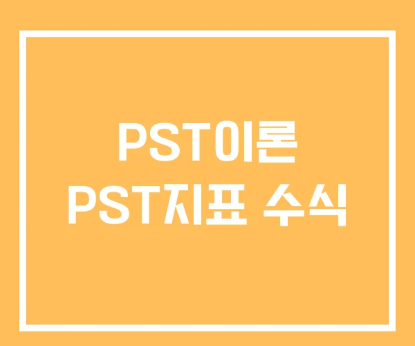 PST이론 PST지표 수식 PST이론 PST지표 수식