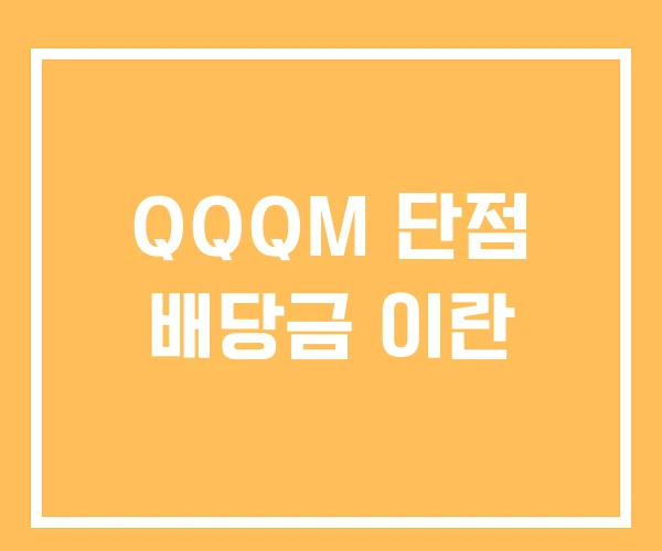 QQQM 단점 배당금 이란