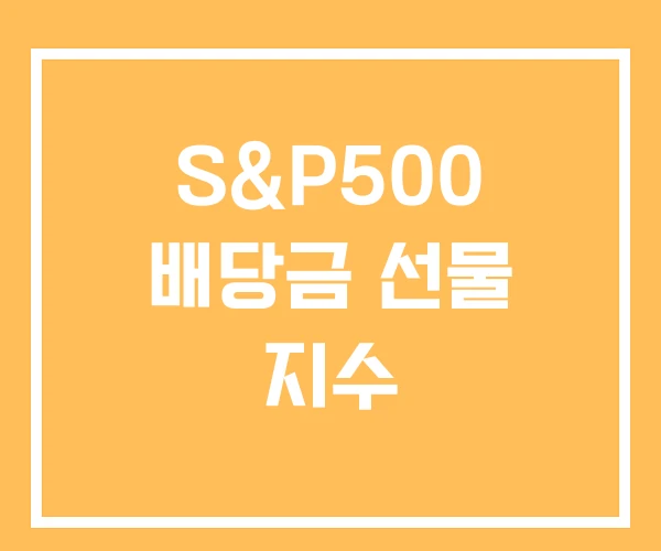 S&P500 배당금 선물 지수