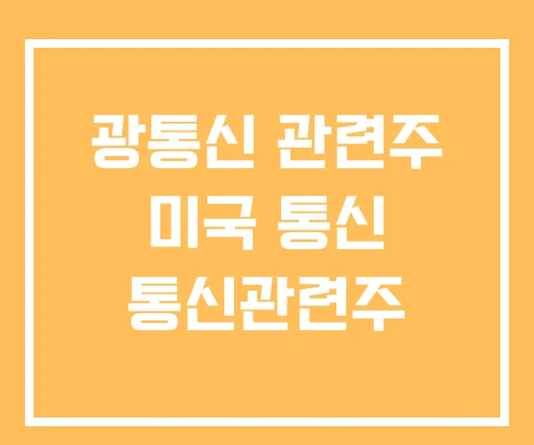 광통신 관련주 미국 통신 통신관련주
