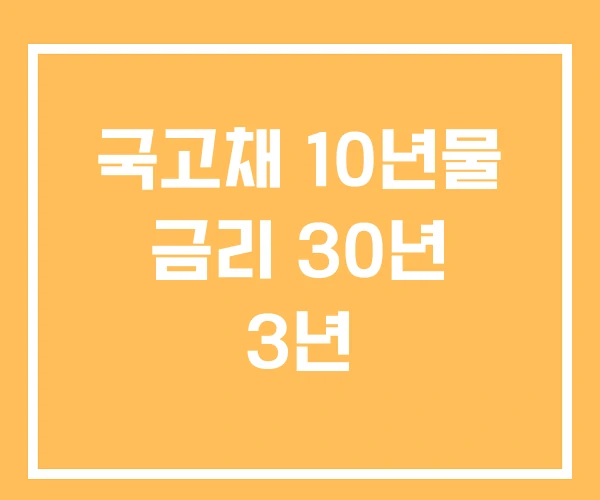 국고채 10년물 금리 30년 3년